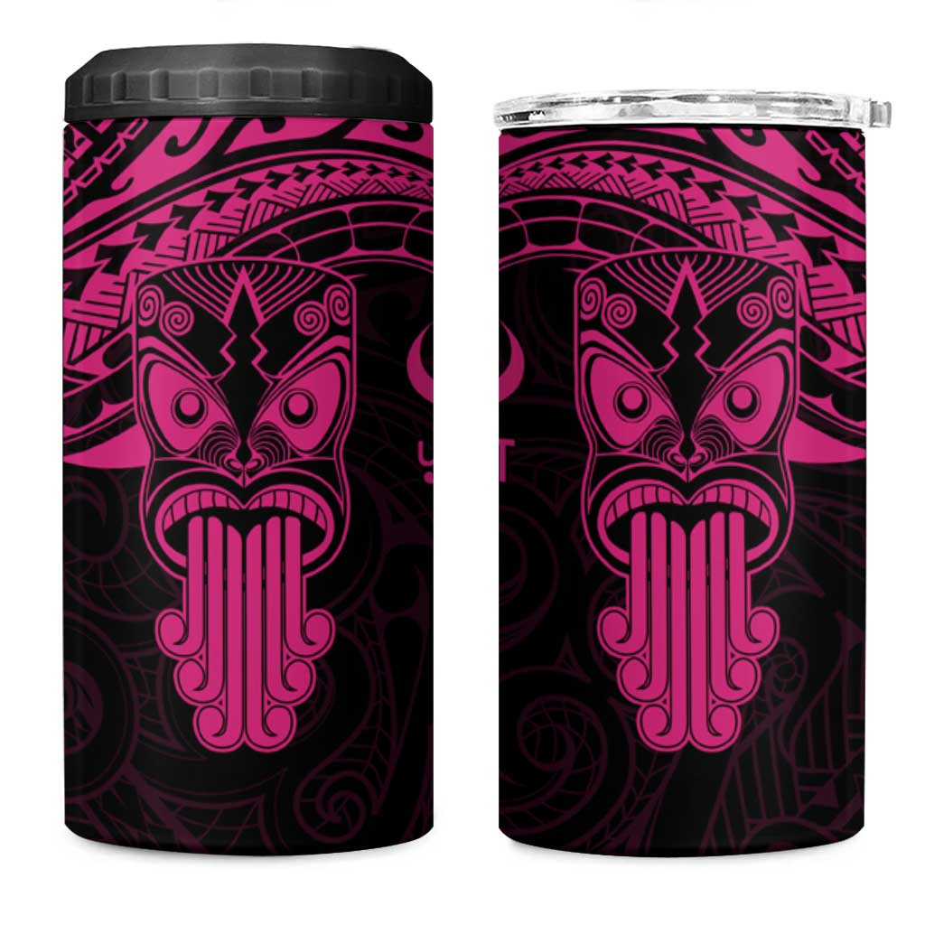 Personalised New Zealand Te Reo Maori 4 in 1 Can Cooler Tumbler Kia Kaha Maori Language Week Pink Style LT9 One Size: 16 oz Pink - Polynesian Pride
