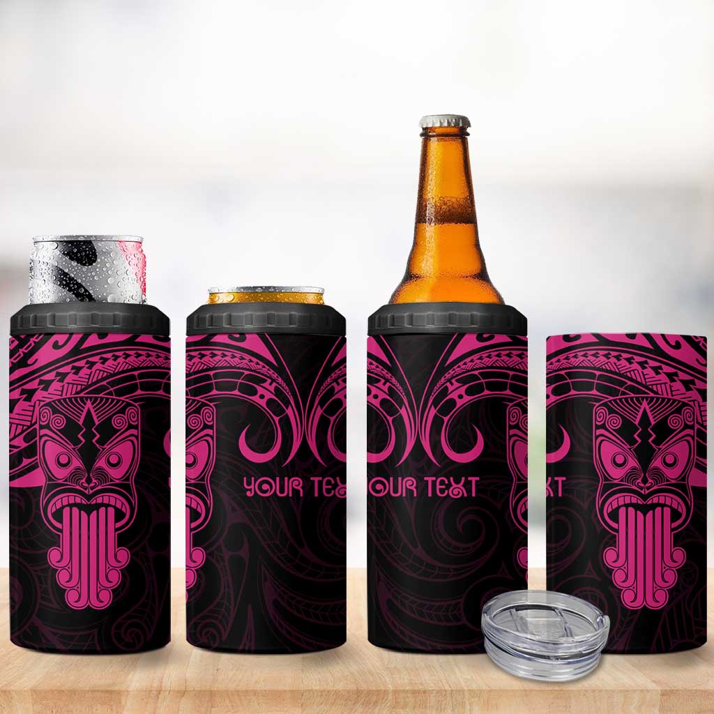 Personalised New Zealand Te Reo Maori 4 in 1 Can Cooler Tumbler Kia Kaha Maori Language Week Pink Style LT9 - Polynesian Pride