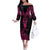 Personalised New Zealand Te Reo Maori Family Matching Off Shoulder Long Sleeve Dress and Hawaiian Shirt Kia Kaha Maori Language Week Pink Style LT9 Mom's Dress Pink - Polynesian Pride