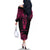 Personalised New Zealand Te Reo Maori Family Matching Off Shoulder Long Sleeve Dress and Hawaiian Shirt Kia Kaha Maori Language Week Pink Style LT9 - Polynesian Pride
