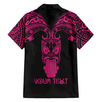 Personalised New Zealand Te Reo Maori Family Matching Tank Maxi Dress and Hawaiian Shirt Kia Kaha Maori Language Week Pink Style LT9 - Polynesian Pride
