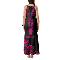 Personalised New Zealand Te Reo Maori Tank Maxi Dress Kia Kaha Maori Language Week Pink Style LT9 - Polynesian Pride