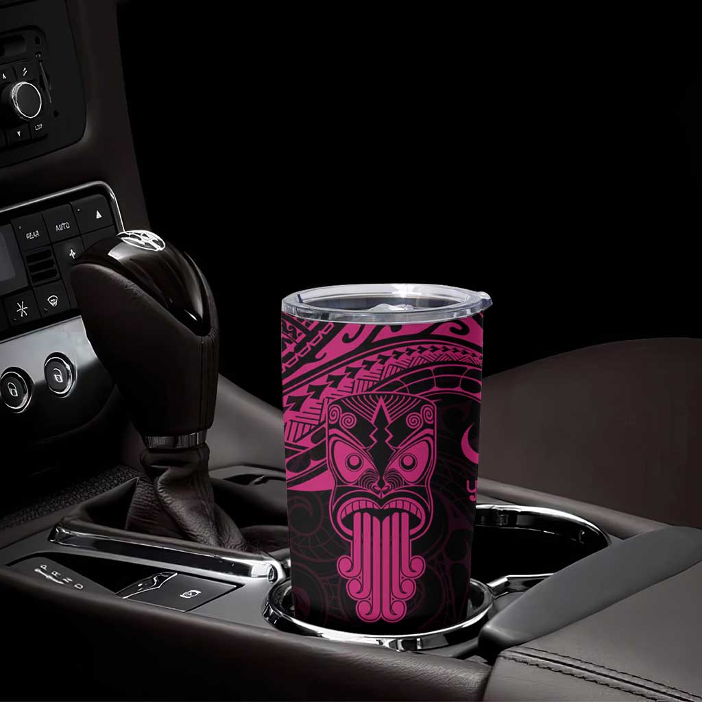 Personalised New Zealand Te Reo Maori Tumbler Cup Kia Kaha Maori Language Week Pink Style