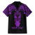 Personalised New Zealand Te Reo Maori Family Matching Off Shoulder Maxi Dress and Hawaiian Shirt Kia Kaha Maori Language Week Purple Style LT9 - Polynesian Pride