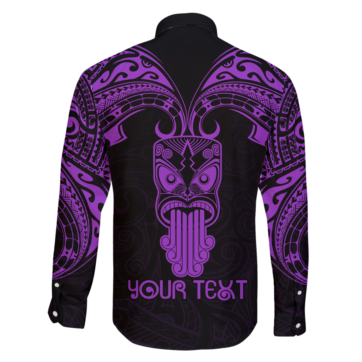 Personalised New Zealand Te Reo Maori Family Matching Off Shoulder Short Dress and Hawaiian Shirt Kia Kaha Maori Language Week Purple Style LT9 - Polynesian Pride