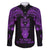 Personalised New Zealand Te Reo Maori Family Matching Summer Maxi Dress and Hawaiian Shirt Kia Kaha Maori Language Week Purple Style LT9 Dad's Shirt - Long Sleeve Purple - Polynesian Pride