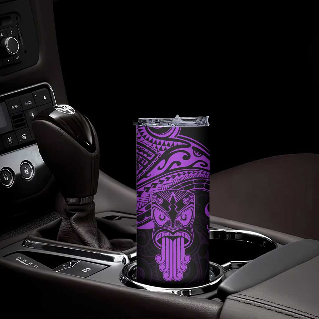 Personalised New Zealand Te Reo Maori Skinny Tumbler Kia Kaha Maori Language Week Purple Style LT9 - Polynesian Pride