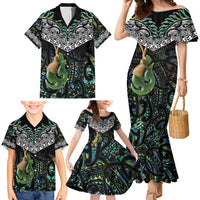 Personalised Maori Manaia Family Matching Mermaid Dress and Hawaiian Shirt New Zealand Tribal Hei Matau Papua Shell LT9 - Polynesian Pride