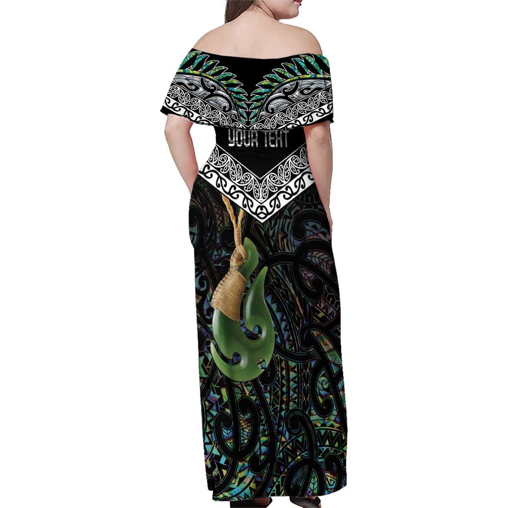 Personalised Maori Manaia Family Matching Off Shoulder Maxi Dress and Hawaiian Shirt New Zealand Tribal Hei Matau Papua Shell LT9 - Polynesian Pride