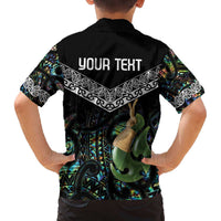 Personalised Maori Manaia Family Matching Off Shoulder Short Dress and Hawaiian Shirt New Zealand Tribal Hei Matau Papua Shell LT9 - Polynesian Pride