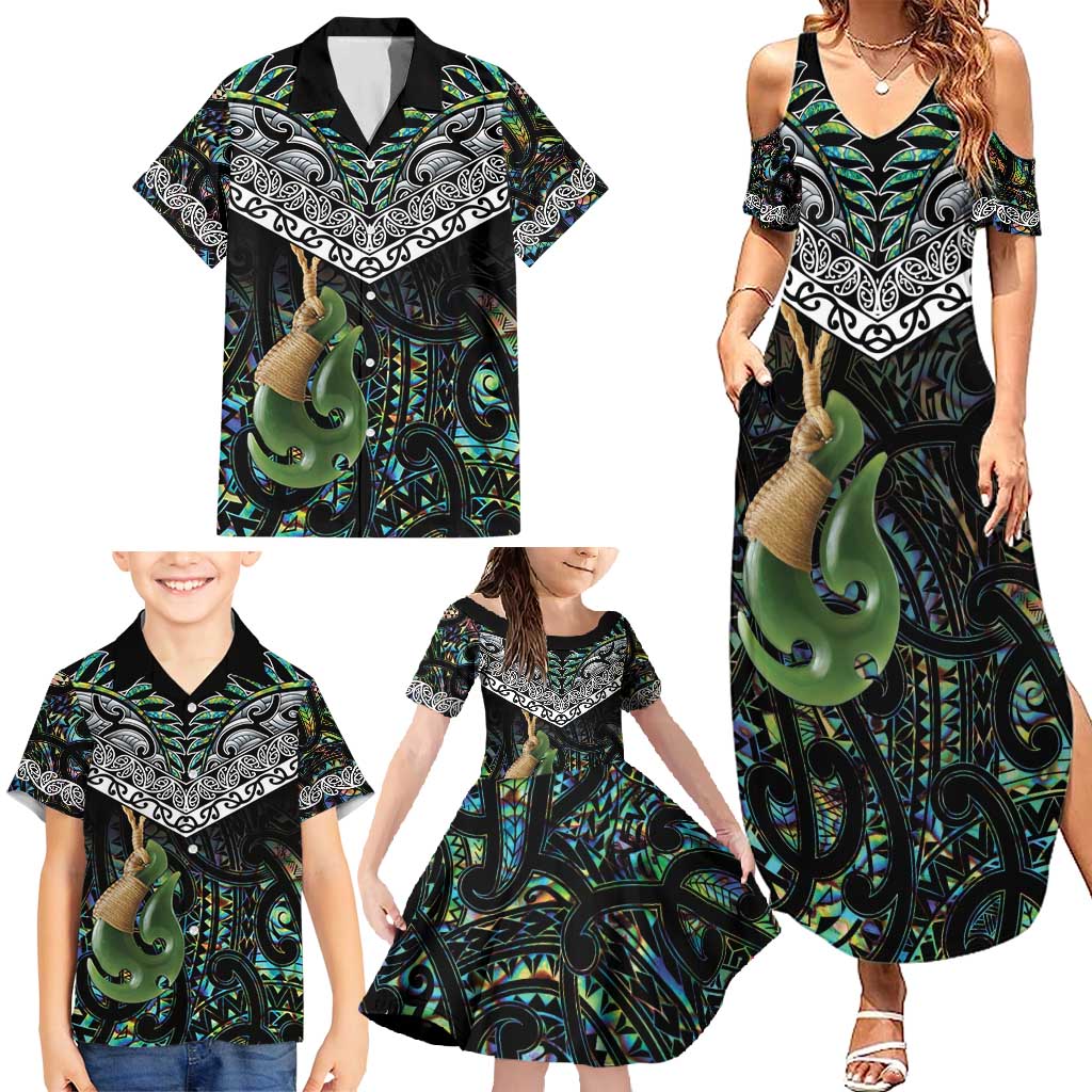 Personalised Maori Manaia Family Matching Summer Maxi Dress and Hawaiian Shirt New Zealand Tribal Hei Matau Papua Shell LT9 - Polynesian Pride