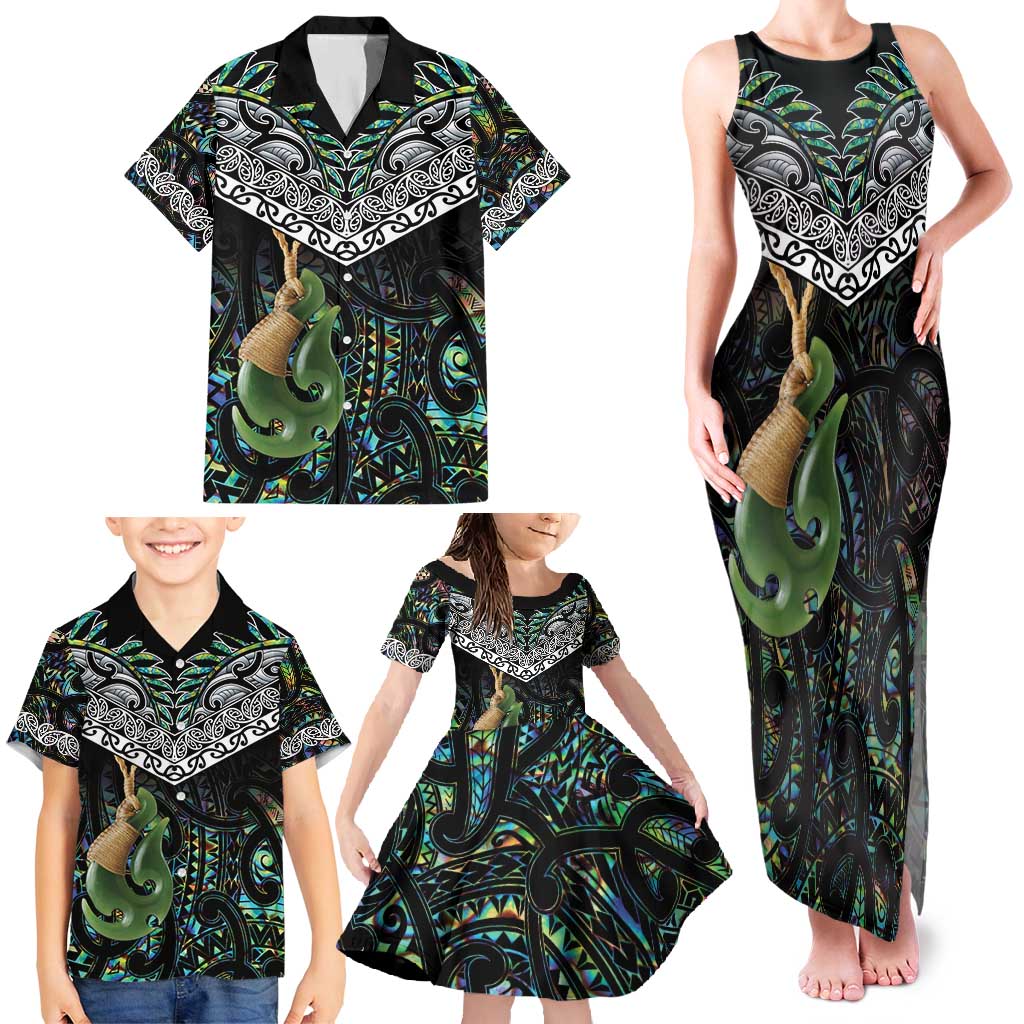 Personalised Maori Manaia Family Matching Tank Maxi Dress and Hawaiian Shirt New Zealand Tribal Hei Matau Papua Shell LT9 - Polynesian Pride