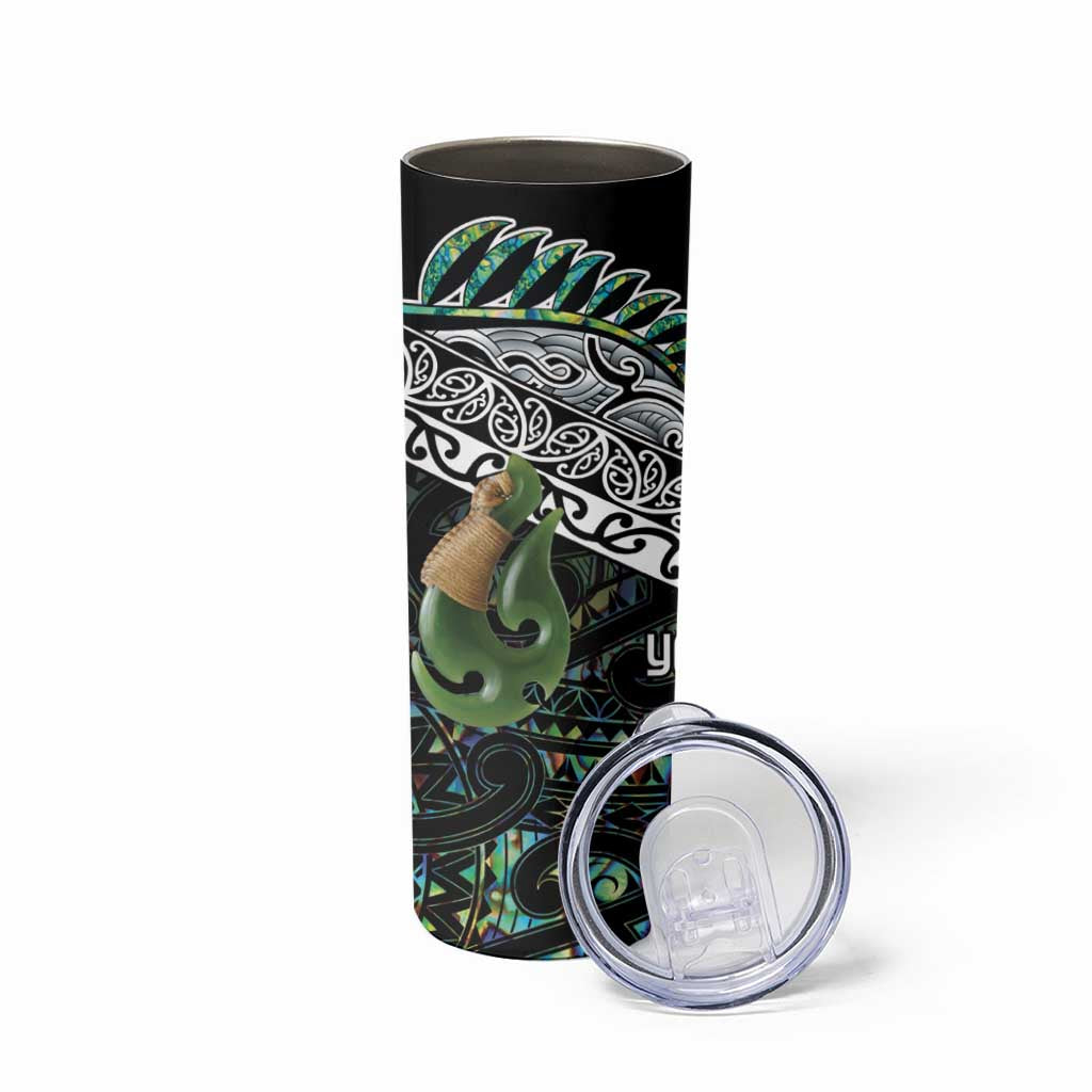 Personalised Maori Manaia Skinny Tumbler New Zealand Tribal Hei Matau Papua Shell LT9 - Polynesian Pride