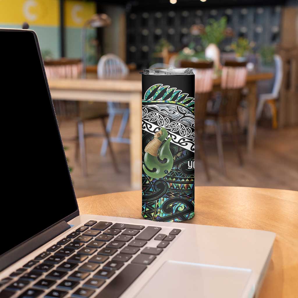 Personalised Maori Manaia Skinny Tumbler New Zealand Tribal Hei Matau Papua Shell LT9 - Polynesian Pride