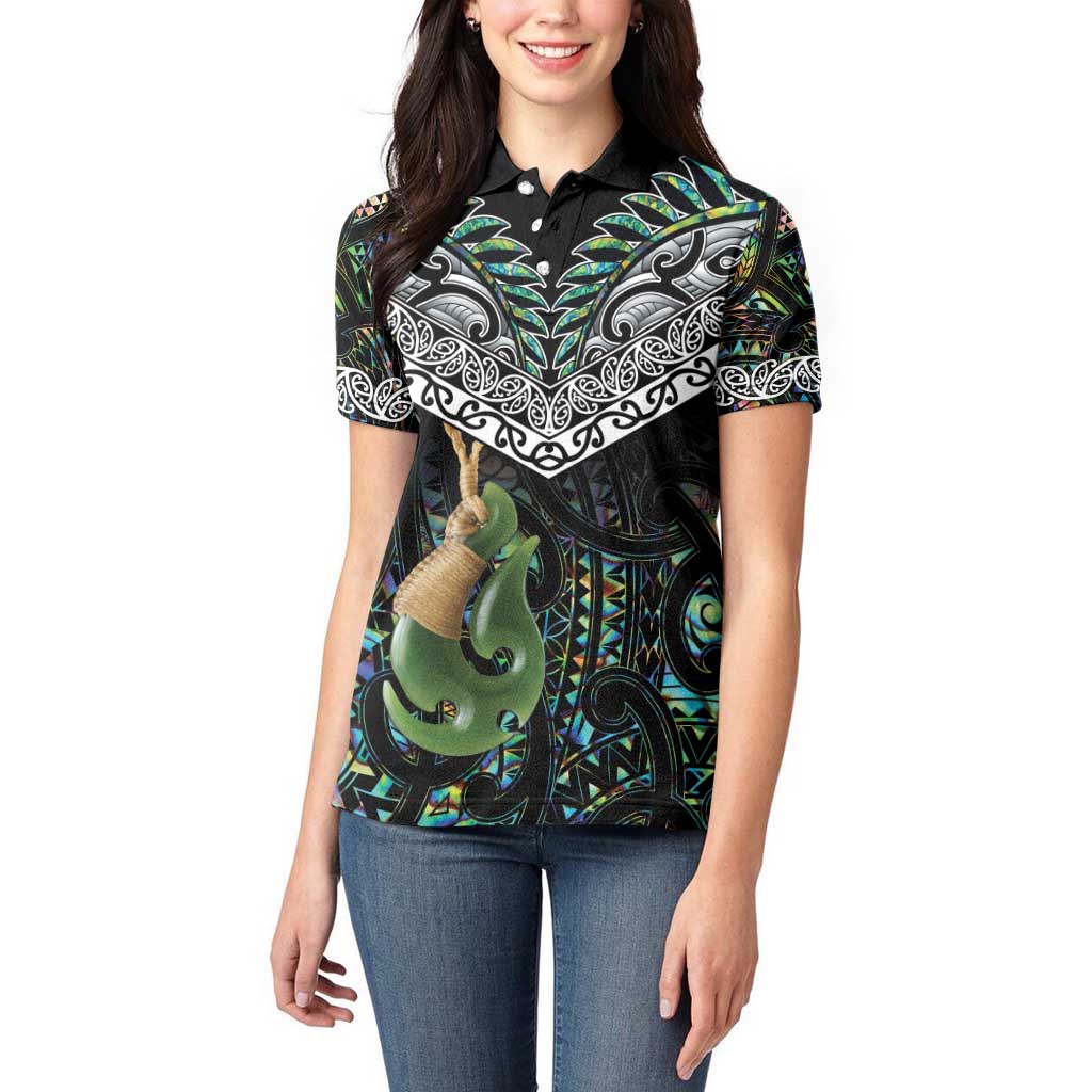 Personalised Maori Manaia Women Polo Shirt New Zealand Tribal Hei Matau Papua Shell LT9 - Polynesian Pride