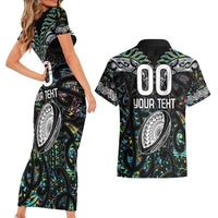 Custom New Zealand Couples Matching Short Sleeve Bodycon Dress and Hawaiian Shirt Maori Rugby Tattoo Papua Shell LT9 - Polynesian Pride