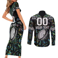 Custom New Zealand Couples Matching Short Sleeve Bodycon Dress and Long Sleeve Button Shirt Maori Rugby Tattoo Papua Shell LT9 - Polynesian Pride
