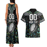 Custom New Zealand Couples Matching Tank Maxi Dress and Hawaiian Shirt Maori Rugby Tattoo Papua Shell LT9 - Polynesian Pride