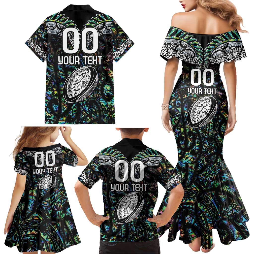 Custom New Zealand Family Matching Mermaid Dress and Hawaiian Shirt Maori Rugby Tattoo Papua Shell LT9 - Polynesian Pride