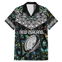 Custom New Zealand Family Matching Mermaid Dress and Hawaiian Shirt Maori Rugby Tattoo Papua Shell LT9 Dad's Shirt - Short Sleeve Green - Polynesian Pride