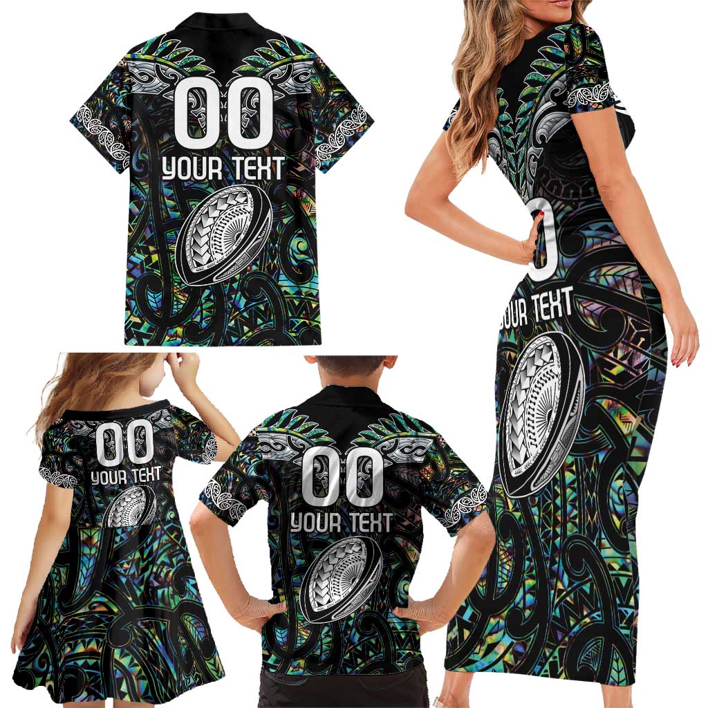 Custom New Zealand Family Matching Short Sleeve Bodycon Dress and Hawaiian Shirt Maori Rugby Tattoo Papua Shell LT9 - Polynesian Pride