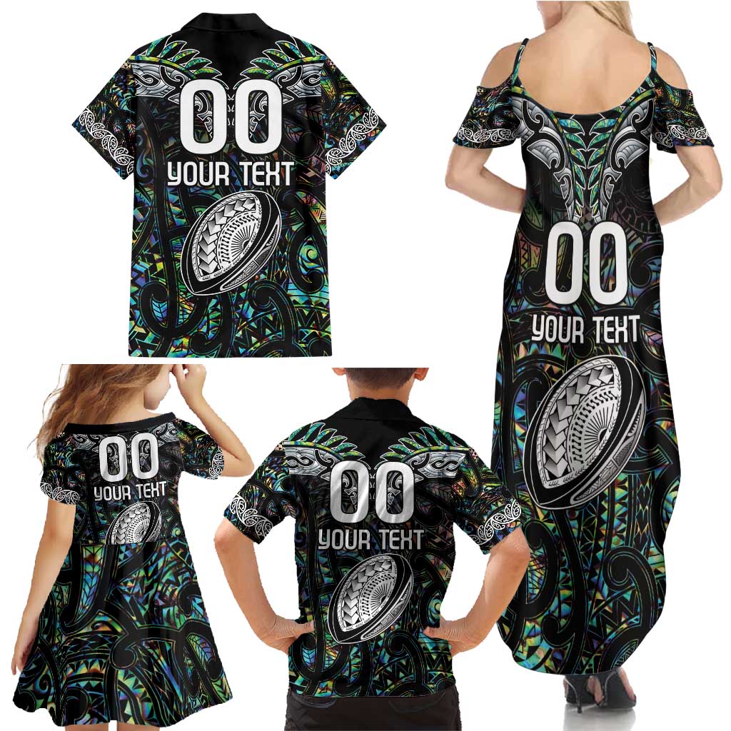 Custom New Zealand Family Matching Summer Maxi Dress and Hawaiian Shirt Maori Rugby Tattoo Papua Shell LT9 - Polynesian Pride