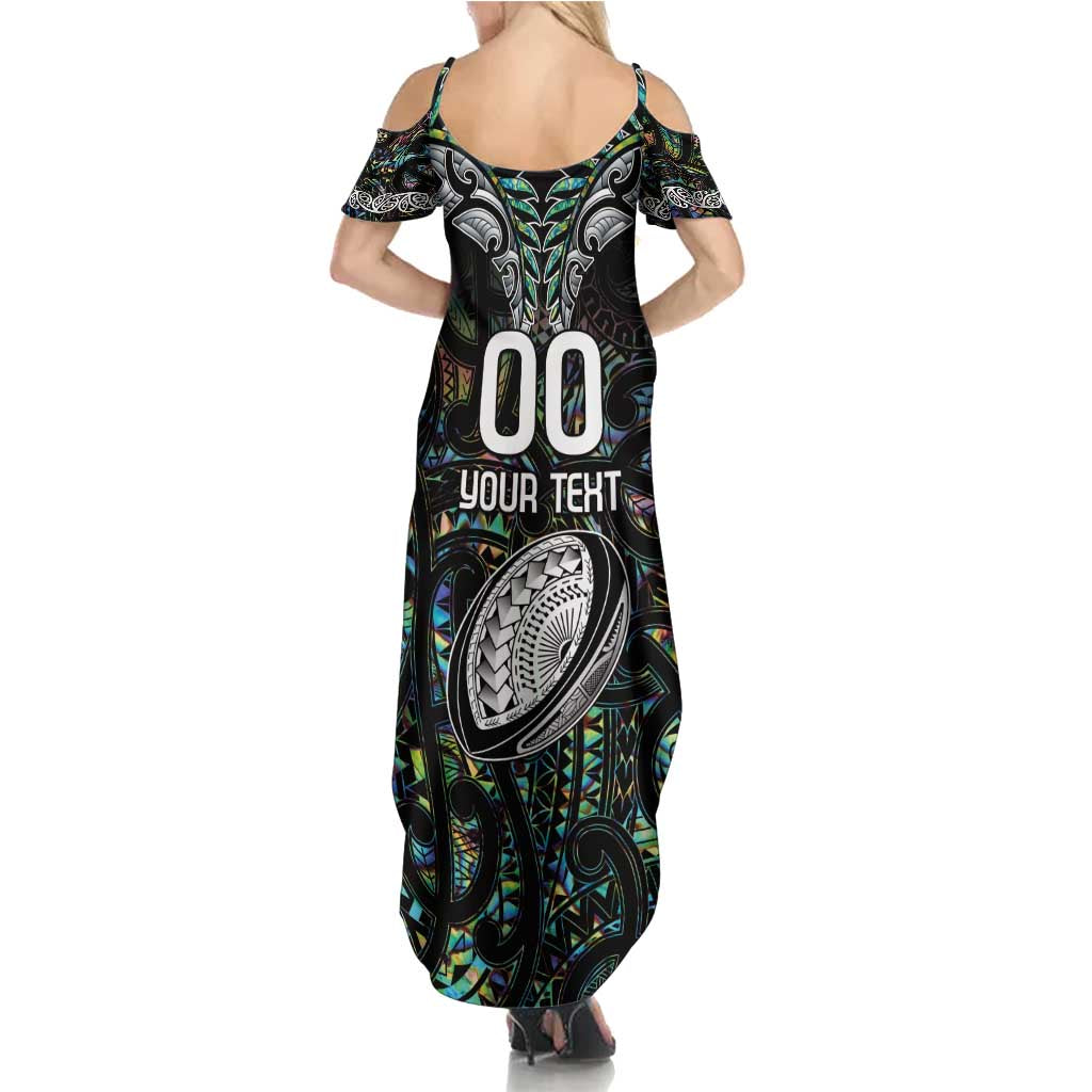 Custom New Zealand Family Matching Summer Maxi Dress and Hawaiian Shirt Maori Rugby Tattoo Papua Shell LT9 - Polynesian Pride