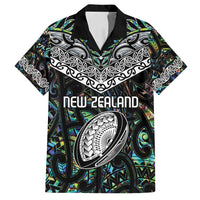 Custom New Zealand Family Matching Tank Maxi Dress and Hawaiian Shirt Maori Rugby Tattoo Papua Shell LT9 Dad's Shirt - Short Sleeve Green - Polynesian Pride