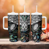 Custom New Zealand Tumbler With Handle Maori Rugby Tattoo Papua Shell LT9 - Polynesian Pride