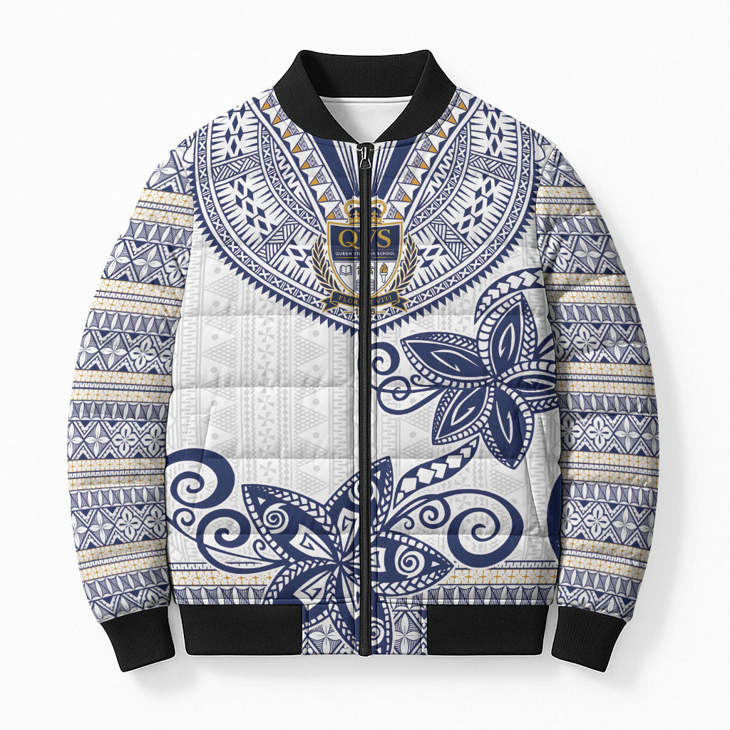 Fiji Queen Victoria School Personalised Bomber Puffer Jacket QVS 120 Years Queen Victoria Alumni Legacy