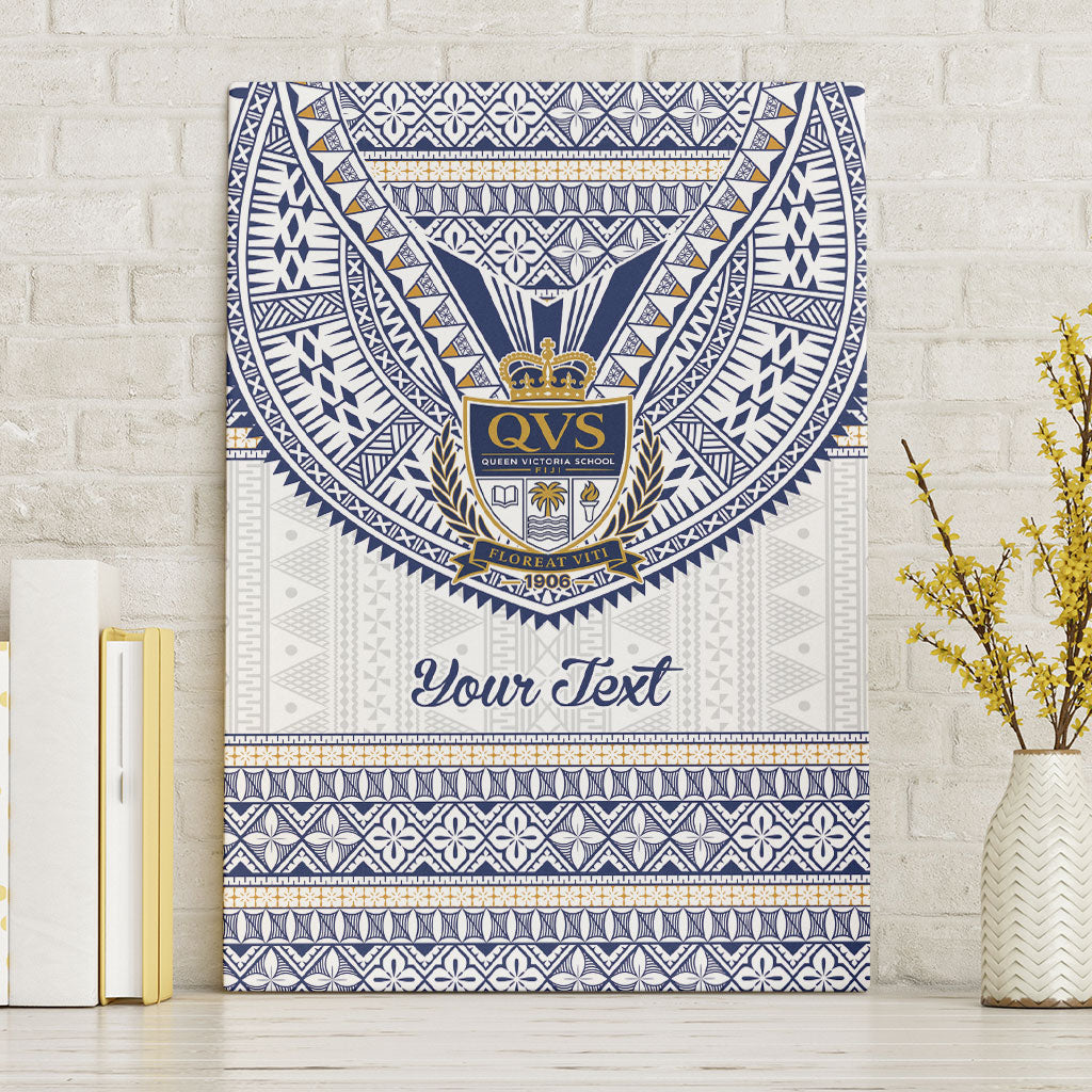Fiji Queen Victoria School Personalised Canvas Wall Art QVS 120 Years Queen Victoria Alumni Legacy LT9 Without Frame White - Polynesian Pride