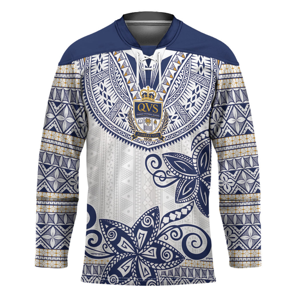 Fiji Queen Victoria School Personalised Hockey Jersey QVS 120 Years Queen Victoria Alumni Legacy LT9 Unisex White - Polynesian Pride