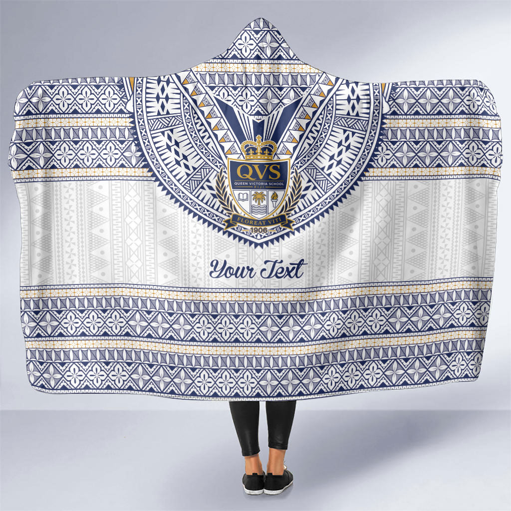 Fiji Queen Victoria School Personalised Hooded Blanket QVS 120 Years Queen Victoria Alumni Legacy LT9 One Size White - Polynesian Pride