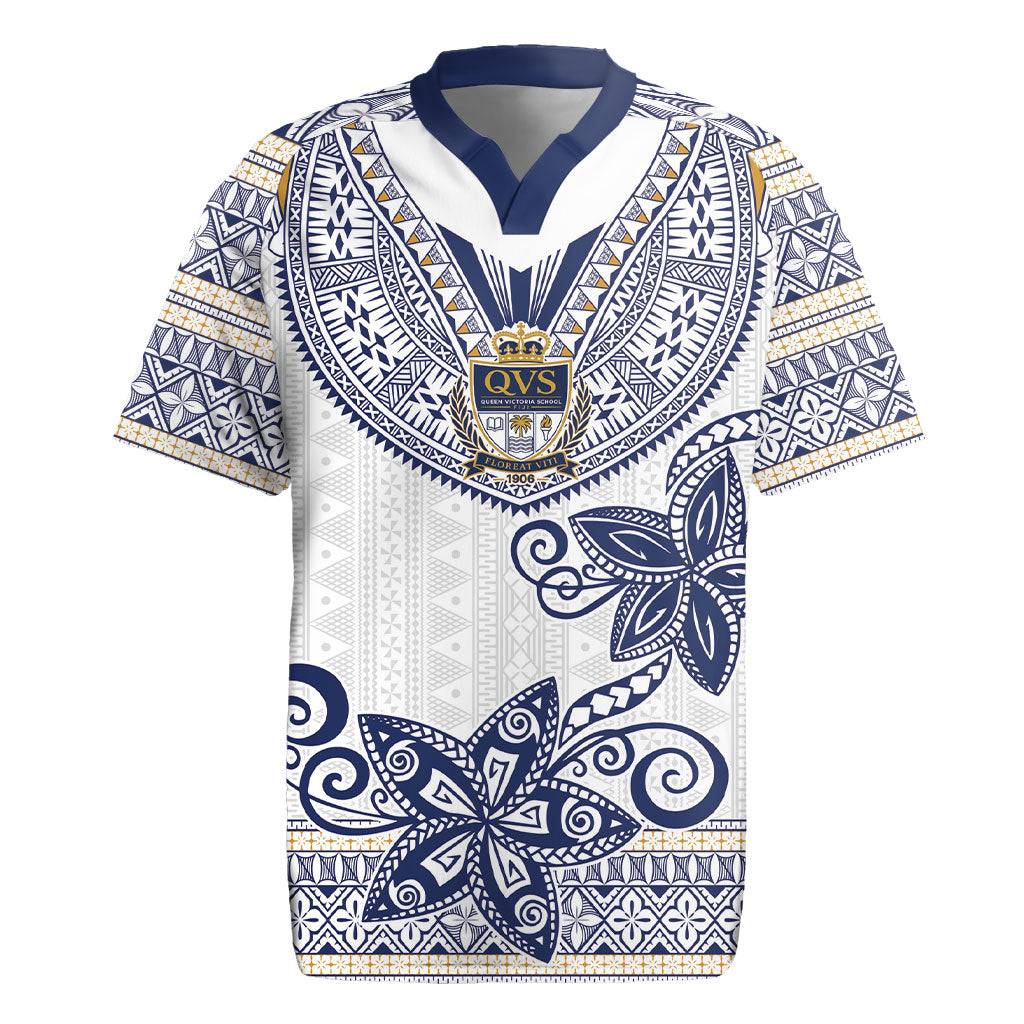 Fiji Queen Victoria School Personalised Rugby Jersey QVS 120 Years Queen Victoria Alumni Legacy LT9 White - Polynesian Pride