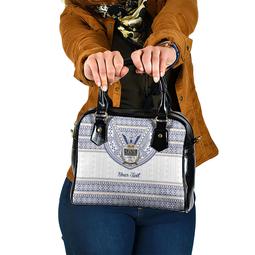 Fiji Queen Victoria School Personalised Shoulder Handbag QVS 120 Years Queen Victoria Alumni Legacy LT9 One Size White - Polynesian Pride