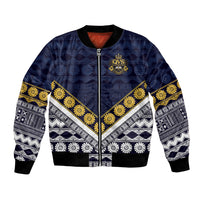 Fiji Queen Victoria School Bomber Jacket QVS 1906 Generational School Legacy LT9 Unisex Blue - Polynesian Pride