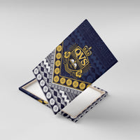 Fiji Queen Victoria School Canvas Wall Art QVS 1906 Generational School Legacy LT9 With Frame Blue - Polynesian Pride