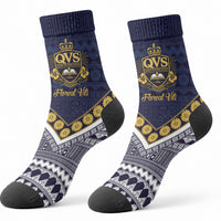 Fiji Queen Victoria School Crew Socks QVS 1906 Generational School Legacy LT9 - Polynesian Pride