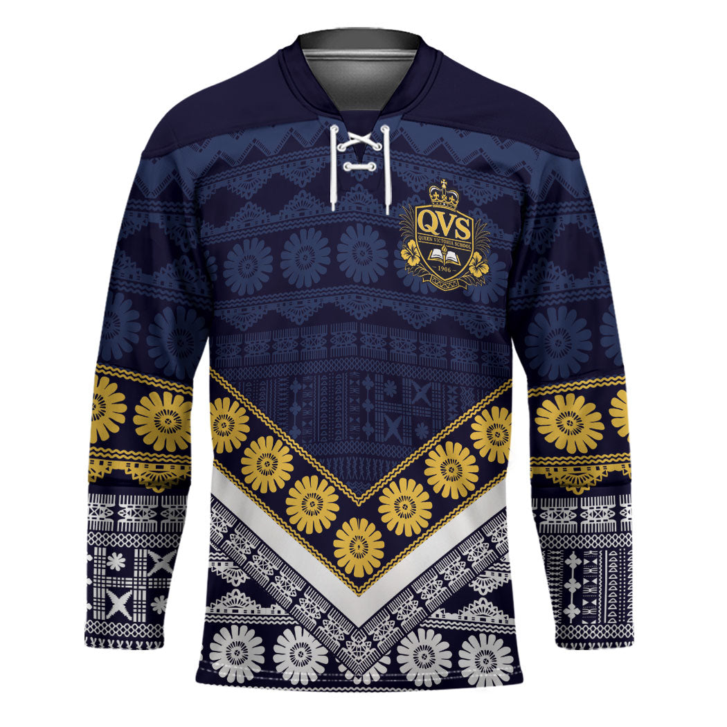 Fiji Queen Victoria School Hockey Jersey QVS 1906 Generational School Legacy LT9 Unisex Blue - Polynesian Pride