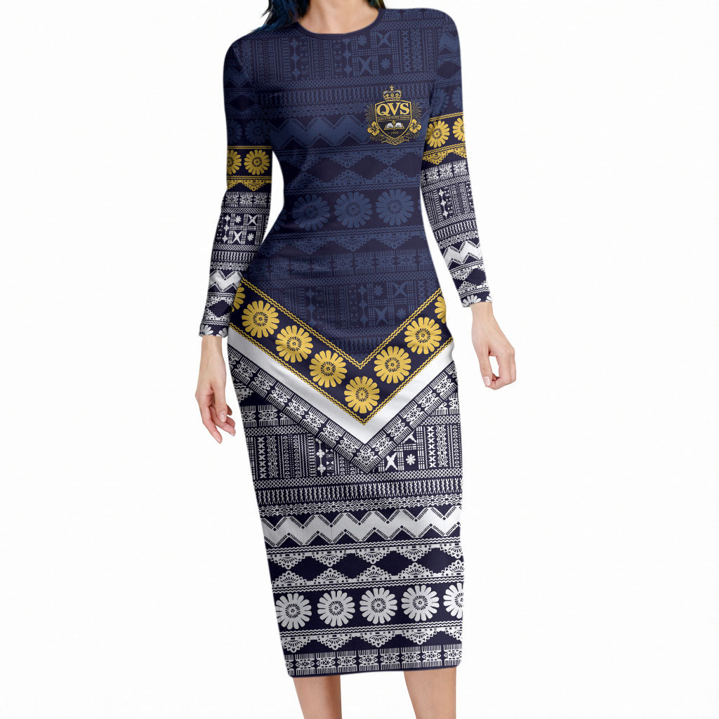 Fiji Queen Victoria School Long Sleeve Bodycon Dress QVS 1906 Generational School Legacy
