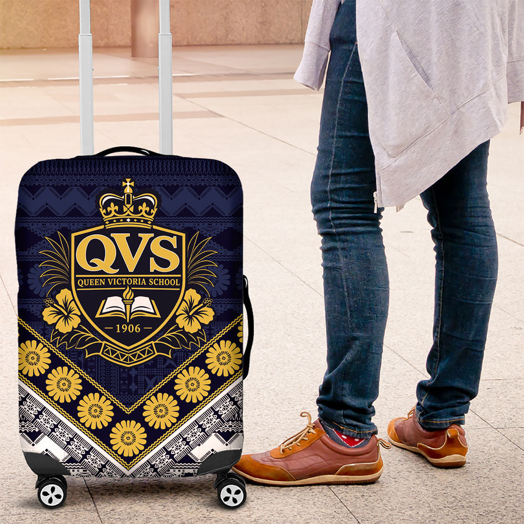 Fiji Queen Victoria School Luggage Cover QVS 1906 Generational School Legacy LT9 Blue - Polynesian Pride