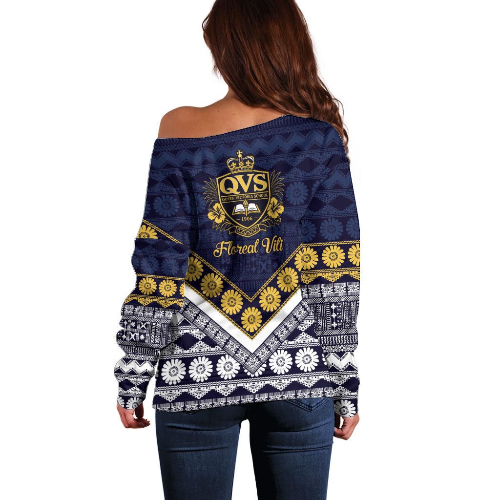 Fiji Queen Victoria School Off Shoulder Sweater QVS 1906 Generational School Legacy LT9 - Polynesian Pride