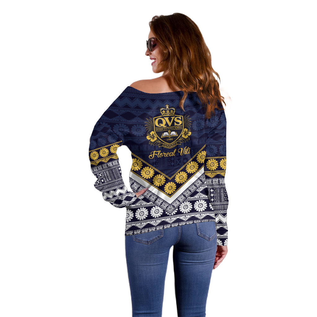 Fiji Queen Victoria School Off Shoulder Sweater QVS 1906 Generational School Legacy LT9 - Polynesian Pride