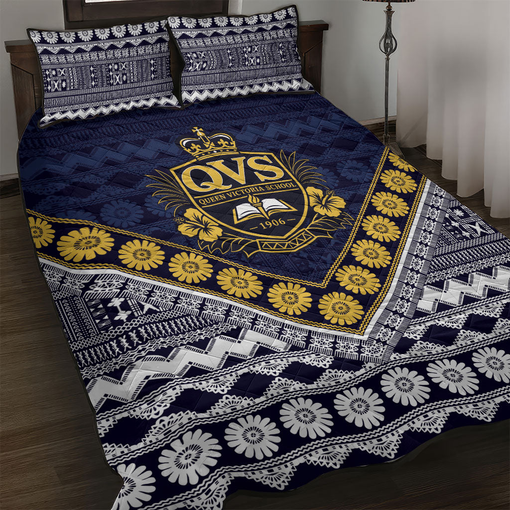 Fiji Queen Victoria School Quilt Bed Set QVS 1906 Generational School Legacy LT9 Blue - Polynesian Pride