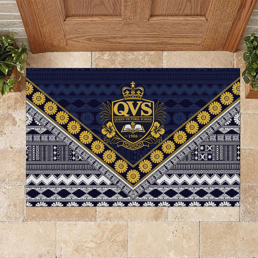 Fiji Queen Victoria School Rubber Doormat QVS 1906 Generational School Legacy LT9 Blue - Polynesian Pride