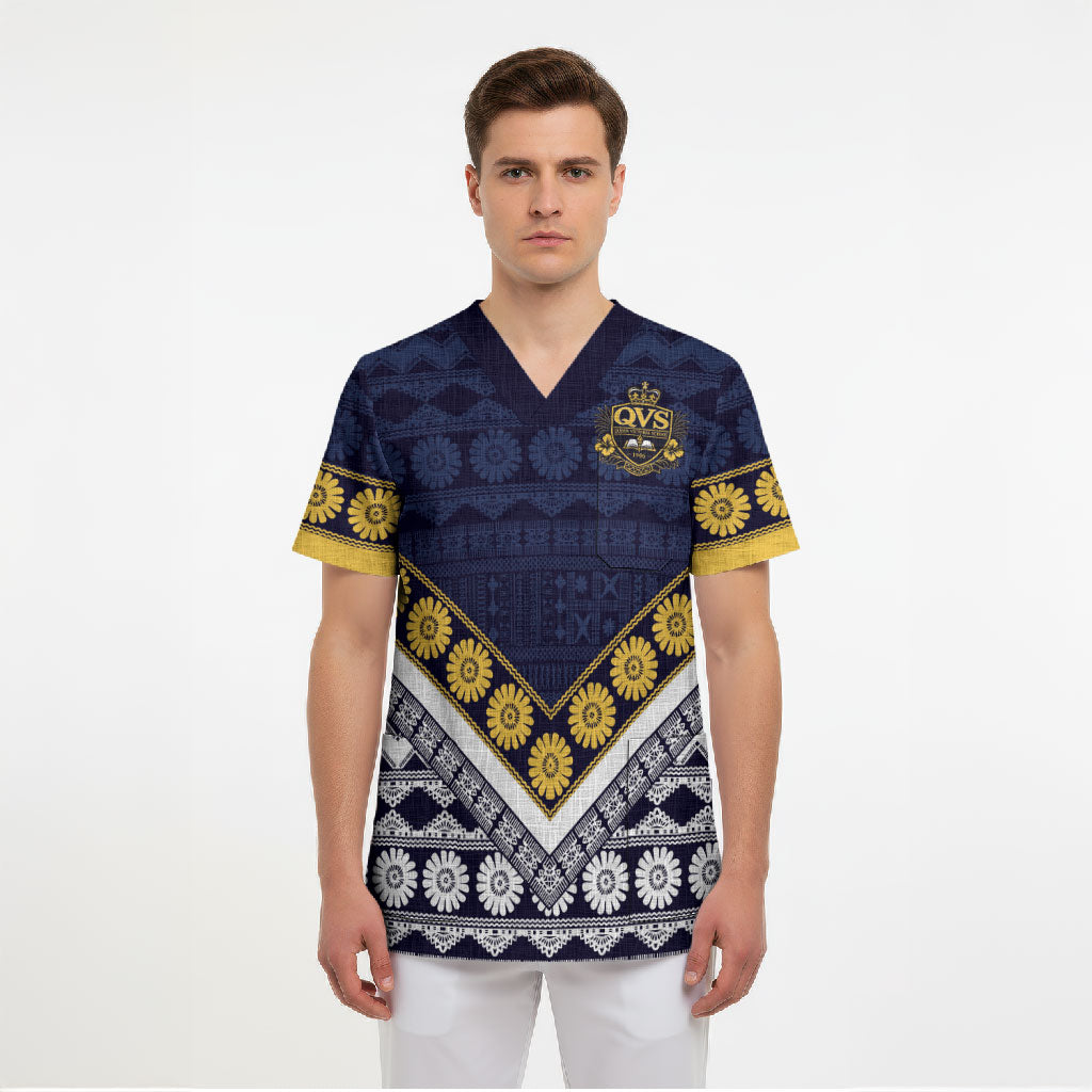 Fiji Queen Victoria School Scrub Top QVS 1906 Generational School Legacy LT9 - Polynesian Pride