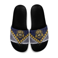 Fiji Queen Victoria School Slide Sandals QVS 1906 Generational School Legacy LT9 Blue - Polynesian Pride