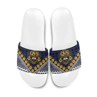 Fiji Queen Victoria School Slide Sandals QVS 1906 Generational School Legacy LT9 Blue - Polynesian Pride
