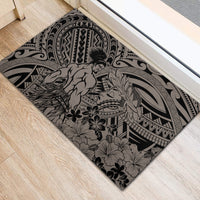 Beauty and The Warrior Polynesian Valentine Rubber Doormat Hibiscus FLowers Brown Style LT9 - Polynesian Pride