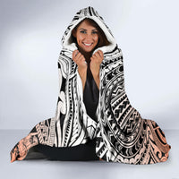 Beauty and The Warrior Polynesian Valentine Hooded Blanket Hibiscus FLowers Orange Style LT9 - Polynesian Pride
